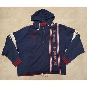 VTG 90s Gap Mens Pro Team 6-2‎ 1/4 Zip Pullover Hooded Jacket Size XL